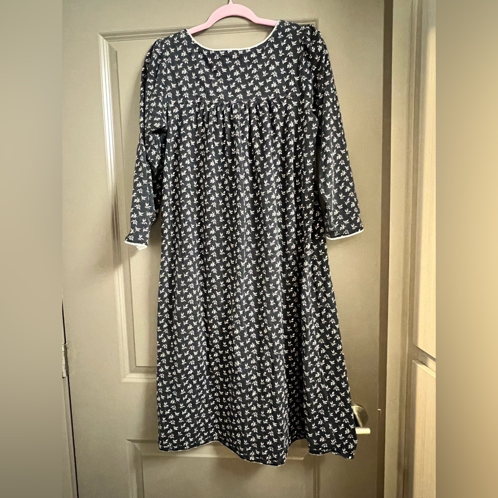 Eileen West Cotton Long Sleeve Nightgown Floral Black Pink Cottagecore Small - Picture 3 of 7